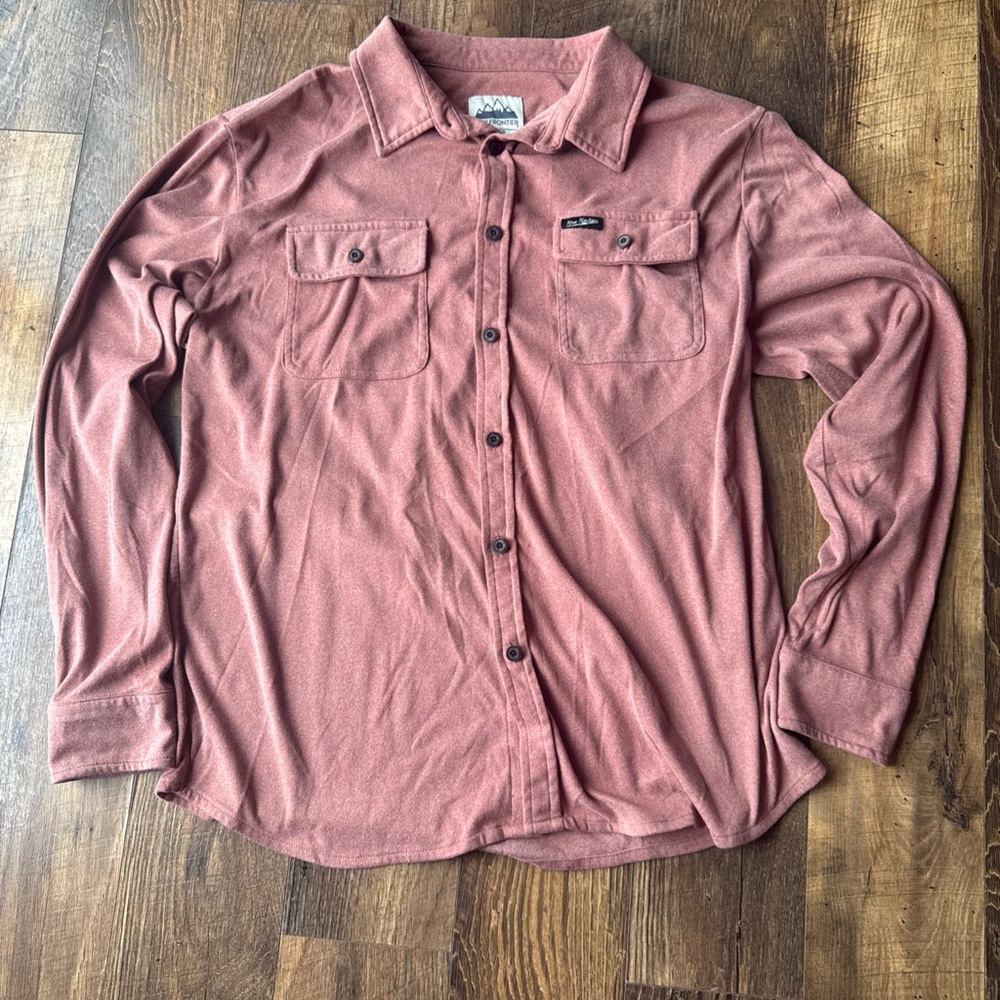 New Frontier Men's Casual Button Down Shirt - Rust